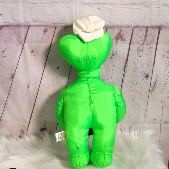 Vtg Y2K Halloween Plush Neon Green Skeleton Ghost Chef Stuffed Animal Sugar Loaf - Picture 8 of 14
